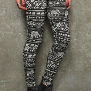 Patterned Leggings - Elephants